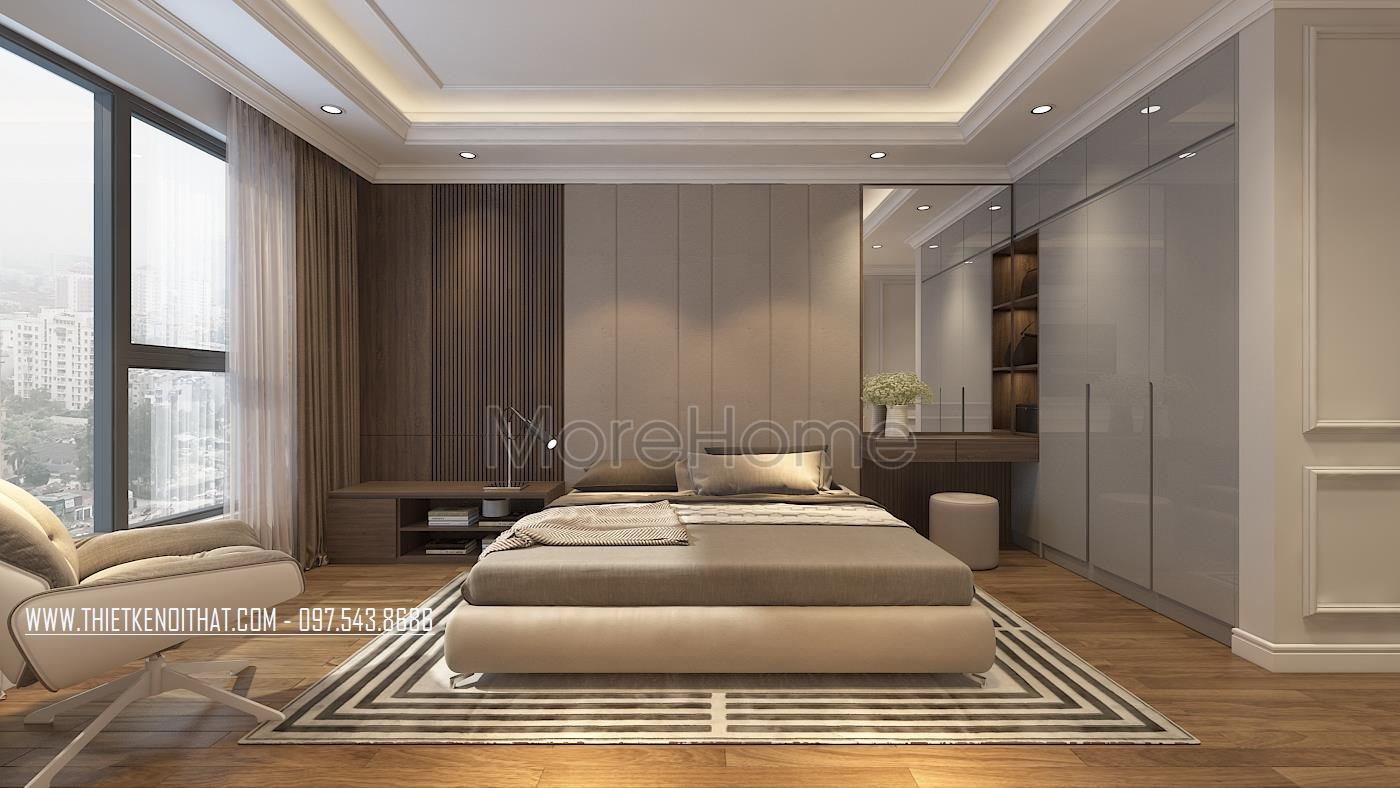 Giường ngủ gỗ cao cấp cho chung cư An Bình City